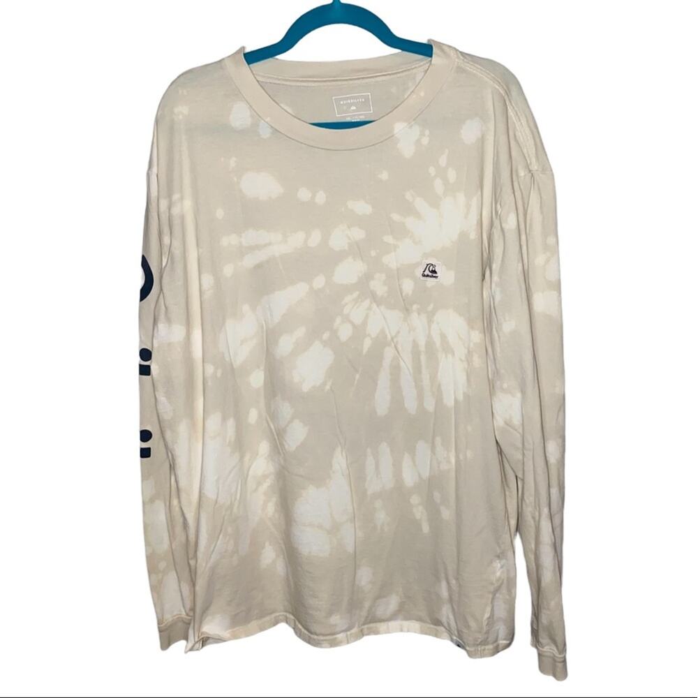 Quiksilver 90s‎ Fit Bleach Tie Dye Long Sleeve Shirt XXL Streetwear Surf Tee